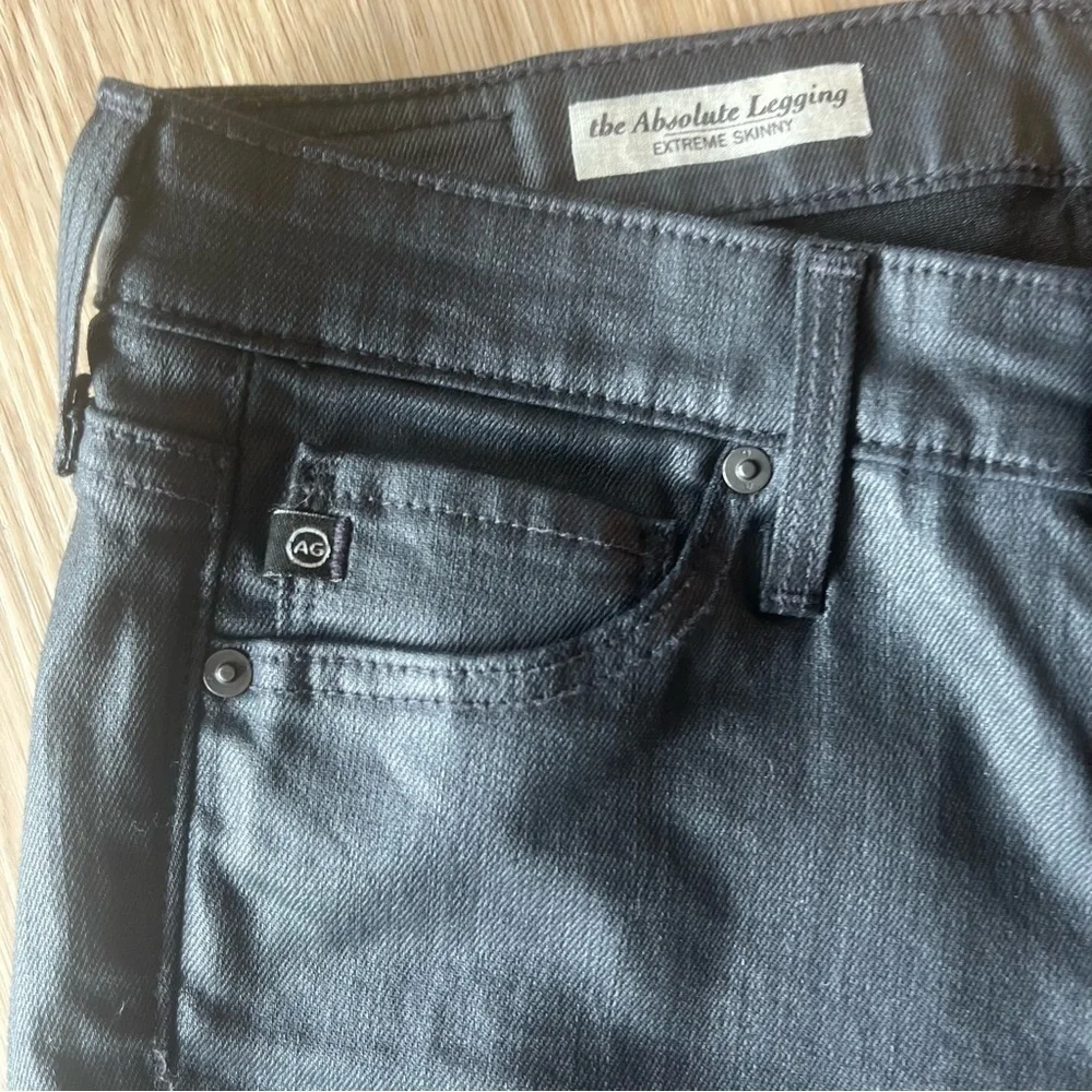 Ag Adriano Goldschmied Absolute Legging Extreme Skinny Dark Gray Black Coated 25